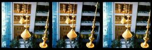 Arab Organisations Headquarters, Kuwait. January 1997. Stereo Realist, Kodak Gold 400. View into atrium overlooking balcony.